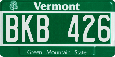 VT license plate BKB426