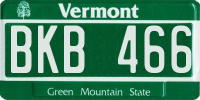 VT license plate BKB466