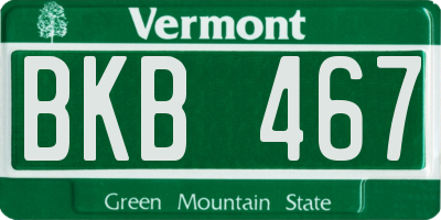 VT license plate BKB467