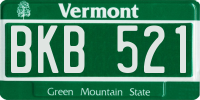 VT license plate BKB521