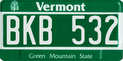 VT license plate BKB532