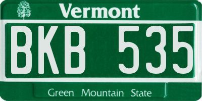 VT license plate BKB535