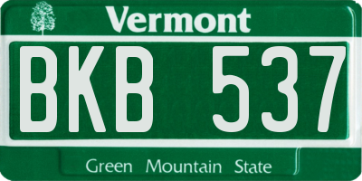 VT license plate BKB537