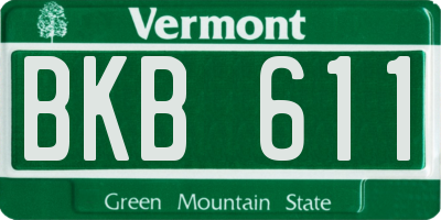 VT license plate BKB611