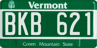 VT license plate BKB621