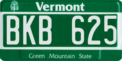 VT license plate BKB625