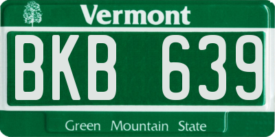 VT license plate BKB639