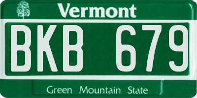 VT license plate BKB679