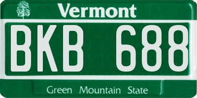 VT license plate BKB688