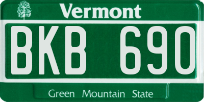 VT license plate BKB690