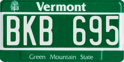 VT license plate BKB695