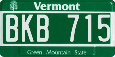 VT license plate BKB715