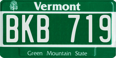 VT license plate BKB719