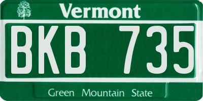 VT license plate BKB735