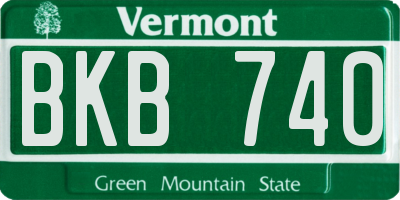 VT license plate BKB740