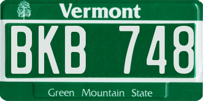 VT license plate BKB748