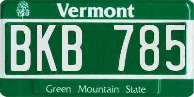 VT license plate BKB785