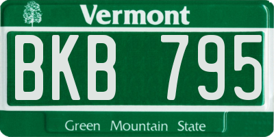 VT license plate BKB795