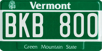 VT license plate BKB800
