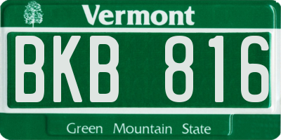 VT license plate BKB816