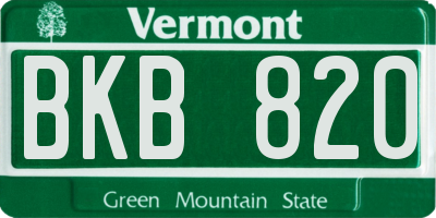 VT license plate BKB820