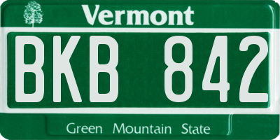 VT license plate BKB842