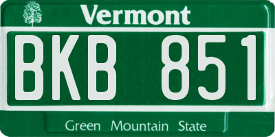 VT license plate BKB851