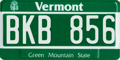 VT license plate BKB856