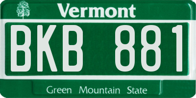 VT license plate BKB881