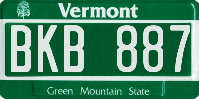 VT license plate BKB887