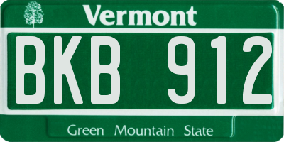 VT license plate BKB912