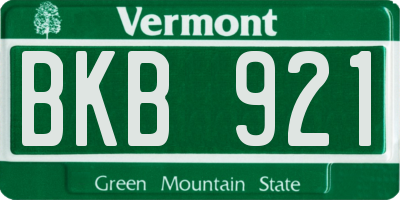 VT license plate BKB921