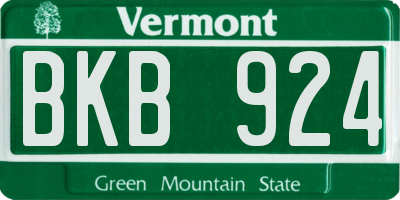 VT license plate BKB924