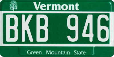 VT license plate BKB946