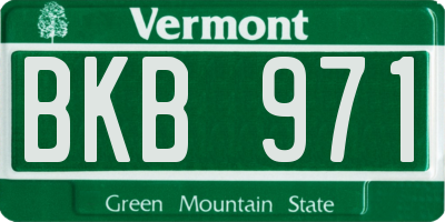 VT license plate BKB971