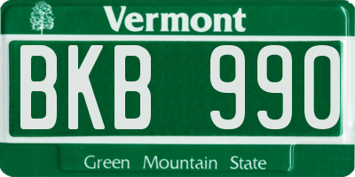 VT license plate BKB990