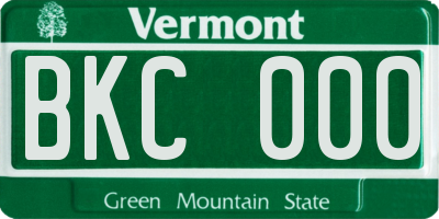 VT license plate BKC000