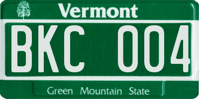 VT license plate BKC004