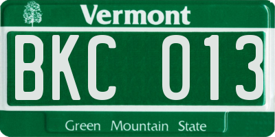 VT license plate BKC013