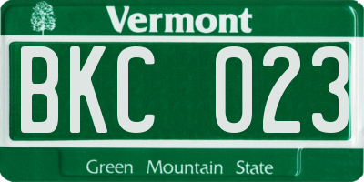VT license plate BKC023