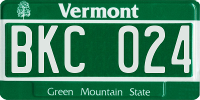 VT license plate BKC024