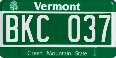 VT license plate BKC037
