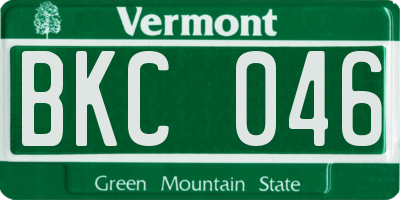 VT license plate BKC046