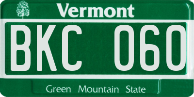 VT license plate BKC060