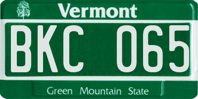 VT license plate BKC065