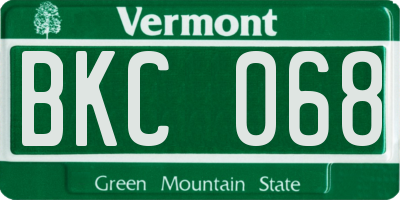 VT license plate BKC068