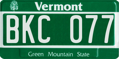 VT license plate BKC077