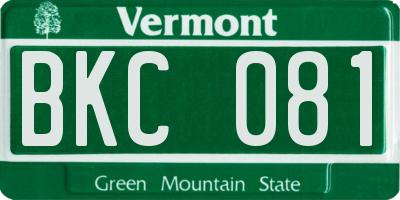 VT license plate BKC081