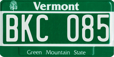 VT license plate BKC085