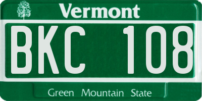 VT license plate BKC108